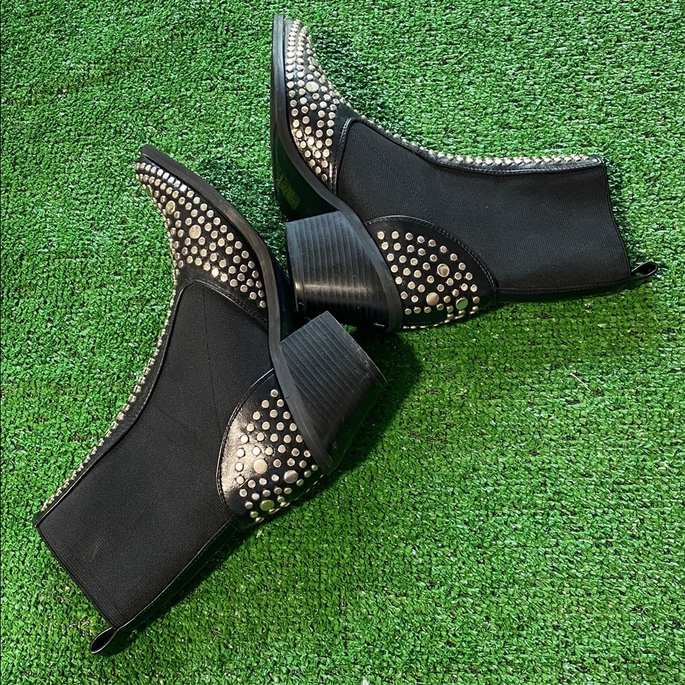 Sergio Todzi Studded Pointed Toe Ankle Boots Elastic Strap Rivet Detail X- 11 - Picture 3 of 6